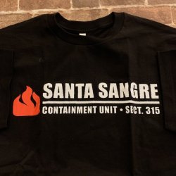画像1: [XLサイズラス1] SANTA SANGRE - Containment Tシャツ(黒) [Tシャツ]