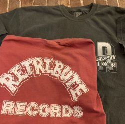 画像1: RETRIBUTE RECORDS - OG Logo Tシャツ (PEPPER/CRIMSON) [Tシャツ]