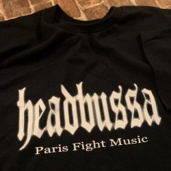 画像1: [Lサイズラス1] HEADBUSSA - Paris Fight Music Tシャツ (黒) [Tシャツ]