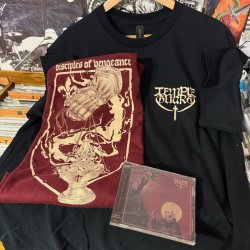 画像1: TEMPLE GUARD - Morbid Sacrament + Vengeance Tシャツ(エンジ/黒) [CD+Tシャツ / Tシャツ]