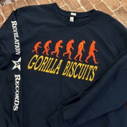 画像1: [XLサイズのみ] GORILLA BISCUITS - Start Today Long Sleeve Tシャツ (紺) [Tシャツ]