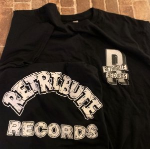 画像1: [XLサイズラス1] RETRIBUTE RECORDS - OG Logo Tシャツ (黒) [Tシャツ]