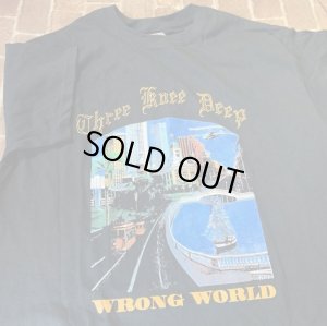 画像1: [Mサイズラス1] THREE KNEE DEEP - Wrong World Tシャツ [Tシャツ]